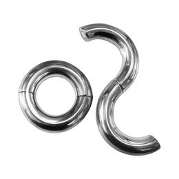 Cockrings Heavy Duty Magnetic Stainless steel Ball Scrotum Stretcher penis Cock Ring For Big Man Delay vejacula Sex Toy adult product Y18110