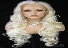 26quot Long 1001613 Bleached Blonde Heavy Density Heat Friendly Fibre Front Lace Synthetic Hair Wig8176581