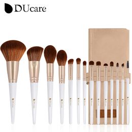 DUcare 14PCS Makeup Brushes with Bag Foundation Blush Professional Cosmetic Make up Brush Set Powder Eyeshadow Eyebrow Brushes240102