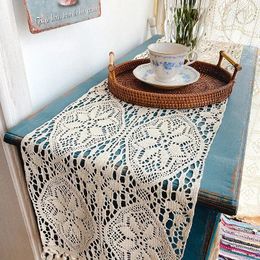 Table Cloth American Rural Heavy Industry Crochet Cotton Knitting Lace Hollowed Out Tablecloth Flag Tea TV Cabinet Cover