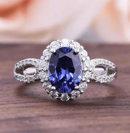 Cluster Rings 2021 Trend Vintage 925 Sterling Silver 810mm Sapphire Gemstone For Women Party Wedding Engagement Ring Anniversary 2873944