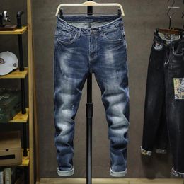 Men's Jeans Mens Brand Slim Fit Blue Stretch Denim Pants Spring And Autumn Casual Man Fashion Sreetwear Trousers Cowboys