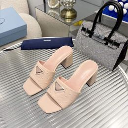 Famous Women Monolith Sandals Pumps Luxury Muller Half Tow Mules Italy Popular Orange Rubber Calfskin Designer Summer Trendy Banquet Coarse Heels Sandal Box EU 35-43