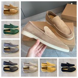 2024 Summer Brands Men casual shoes loafers low top suede leather oxfords Moccasins walk loafer slip on loafer rubber sole flats with box 36-47