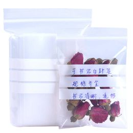 Writable Food Plastic Packaging Bags Writing Matte Zipper Lock Edible Sealable Pouch For Snacks Dried Fruit Tea Coffee Dry Herb Flowers Jewellery Storage Protection