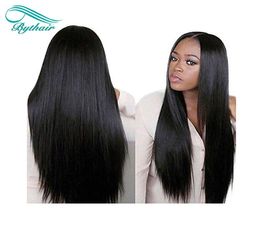 Bythair Glueless Full Lace Human Hair Wig for Black Women Silk Top 130 150 Density Silky Straight Brazilian Lace Front Wig2943416