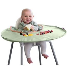 Round Baby Eating Table Mat Infant Feeding Table Cover for High Chair Learn To Eat Autonomously Waterproof Mat 231229