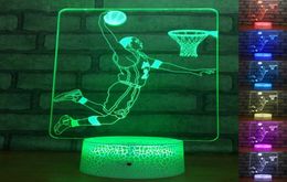 Night Lights Sports Series Bedside Light For Kids Gifts Baby Sleeping Lighting 3D Basketball Player Table Lamp Led Nightlights Dan8934599