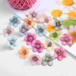 Decorative Flowers 50 Pcs Artificial Flower DIY Material Head Decoration Boho Home Rose Small Fake Silk Craft Bride Bohemian