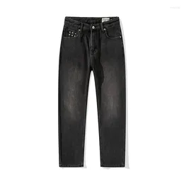 Men's Jeans Black Fleece Lined Thick Winter Stretch Straight Leg Casual Quality