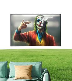 The Joker Smoking Poster and Print Graffiti Art Creative Movie Oil Painting on Canvas Wall Art Picture for Living Room Decor4245075