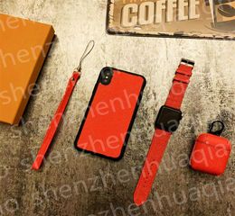 Fashion 3piece Set Phone Cases Earphone Protector Watch Band For iPhone 14 Pro Max 13 12 MINI 11 X XS XR XSMAX 7 8 SE Designer PU3095485