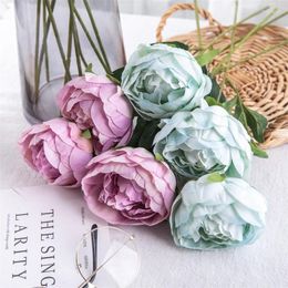 Decorative Flowers Silk Rose For Table Decoration Accessories Home Wedding Flower Bouquet Fake Holiday Gifts