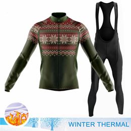 Winter Warm Fleece Jersey Set Winter Fleece Mountian Bicycle Clothes Wear Ropa Ciclismo Racing Bike Clothing Team Cycling Suit240102