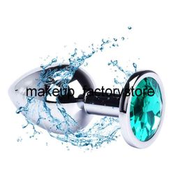 Massage 2 Size Metal Anal Plug Sex Toys for Women Couples Games Crystal Anal Plug Butt Plug Anal Dildo Adult Product Flirting Stor9709645