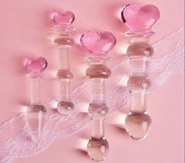 Massage Crystal Glass Dildos Gay Sexy Products Butt Plug Vaginal Anal Stimulation Beads Penis for Women Anal Plug Sexy Toys6127431