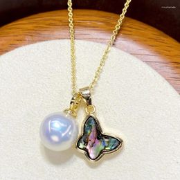 Pendants Natural Pearl Pendant 18K Gilded Abalone Mother Shell Necklace