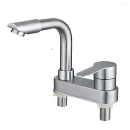 Bathroom Sink Faucets Bathtub Part Basin Faucet 2 Holes 304 Stainless Steel Anti Corrosion Contemporary Style Single Handle Brand