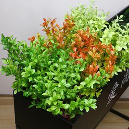 Decorative Flowers Simulation Of Pepper Grass Green Leaves Flower Box Arrangement Plant Plastic
