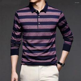 Men's Polos Top Grade 2024 Fashion Brand Striped Men Plain Polo Shirts For Casual Designer Long Sleeve Tops Clothing