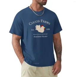 Men's Polos Male Tee-shirt Humour T Shirt Cotton Cucco Farms T-Shirt Boys Shirts Anime Men Clothes Fashion Mens