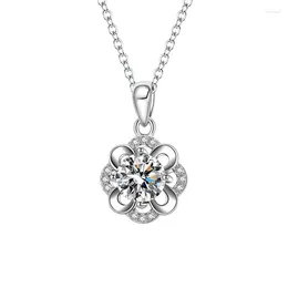 Chains QIANJINYI Lefei Fashion Luxury Trendy Classic Moissanite Fine Creative Sweat Flower Necklace Women 925 Silver Party Jewelry Gift