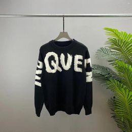 Men's Sweaters Trendy European Long Sleeved Woollen Sweater With Letter Printing Unisex Top In Stock Knitted