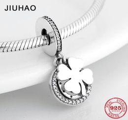 New 100% 925 Sterling Silver lucky Clover Fashion Fine Pendants beads Fit Original Charm Bracelet Jewellery making CJ1911166256350