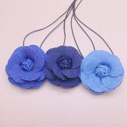 Pendant Necklaces Flower Necklace French Style Choker Blue Retro Collarbone Chain