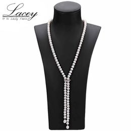 Rings Cultured Real Long Pearl Necklace for Women,100% Genuine Freshwater Pearl Necklace Fashion Jewellery Gift Cloth Accessories