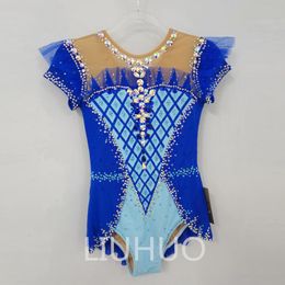 Stage Wear LIUHUO Rhythmic Gymnastics Leotard Blue Cheerleading Competitive Performance Dress