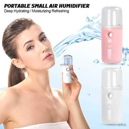 Humidifiers USB Rechargable Portable Air Humidifier Handheld Mist Diffuser Mini Steamed Face Skin Care Mist Sprayer 30ml Mini Air Humidifier