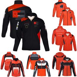 Moto Racing Team Hoodie Motorcycle Ride Keep Warm Sweatshirt Men's Windproof Zipper Fleece Jacket Autumn Winter Fashion Cycling Jackets