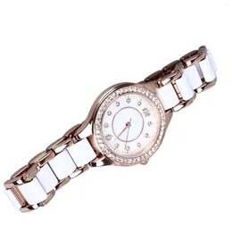 Wristwatches Quartz Watch Women Inlay Rhinestone Elegance Waterproof Stainless Steel Wrist For Student