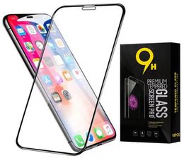 Screen Protector For iPhone 14 Pro Max 13 Mini 12 11 XS XR X 8 7 6 Plus SE 9H Tempered Glass Full Cover Curved Protective Film Gua1731887