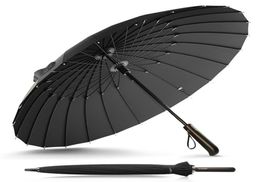 New Design Brand Rain Umbrella Men Women Quality 24K GlassFiber Umbrella Strong Windproof Wooden Handle Women Paraguas T2001171248285