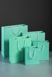 Gift Wrap 10Pcs Blue Paper Bag Kraft Packaging Festival Shopping Birthday Party DecorateGift4767973
