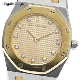 Luxury Audemar Pigue Watch Ap Royal Oak 66339sa 11p Diamond Gold Dial Quartz Ladies_ Seven Hundred and Fiftyeight Thousand Three Eightysix