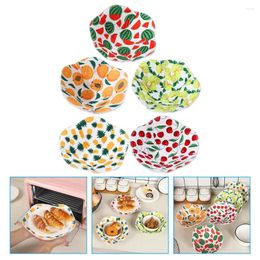 Dinnerware Sets 5 Pcs Insulated Bowl Set Key Fob Protector Microwave Safe Cover Polyester Cotton Anti-slip Hugger Insulation