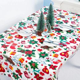 Table Cloth 110x180cm Christmas Decoration Tablecloth Printed Cover Dinner Decor PVC Xmas Year Home Party Supply