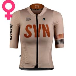 Tops Cycling Shirts Tops Summer Breathable Cycling Short sleeve jersey Women SYN Female bicycle wear Colourful apparel Race Team Riding