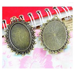 Charms 20Pcs/Lot Antique Bronze Color Cameo 18 25mm Base Setting Pendant Tray For DIY Jewelry Making