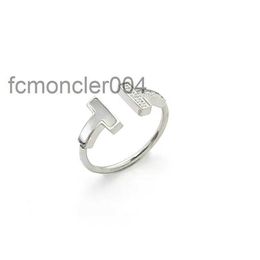 Quality Top Rings for Women Jewelry Double t Shell Between the Diamond Ring Couple Foreign Trade Models Smile Set YN62