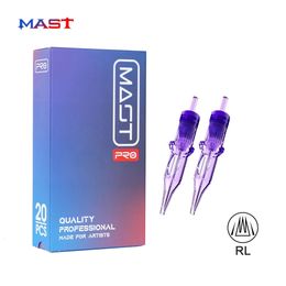 Mast Pro 20PCS RL Tattoo Cartridge Needles Permanent Makeup Machine Pen Disposable Sterile Round Liner DragonHawk Needles 240102