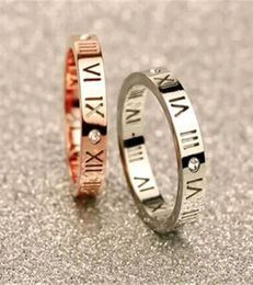 Women Titanium Steel Jewellery Roman Numerals Rings For Women CZ Crystals Rings Trendy Party Love Ring Couple R0064591535