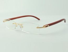 Plain glasses frame 3524012 with original wooden legs and 56mm lenses for unisex2850097