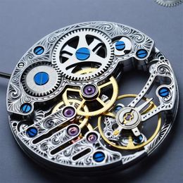 SKELETON HOLLOW CARVE Watch Repair Kits ART ST3620 ST3600K SEAGULL HAND WIND MECHANICAL WATCH MOVEMENT for MEN WRISTWATCH FIX acce231k