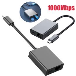 1000Mbps Type-C To RJ45 Ethernet Adapter Internet USB C To Ethernet Network Cable for Mobile Tablet Support PD Charging
