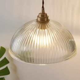 Pendant Lamps Transparent Glass Lamp El Lliving Room Office Bar Kitchen Lighting Retro Rib Shop Pandent E27 Lustre Fixture D20/D25/D30/D38