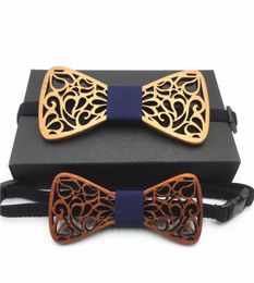 Hollow Wood Bow Ties for Men and son set Wedding Suits Wooden Bow Tie Butterfly Shape Bowknots Gravatas Slim Cravat men039s tie8191830